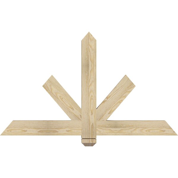 Ekena Millwork Kennewick Rough Sawn Timber Gable Bracket, Douglas Fir, 48"W x 28"H x 2"D x 4"F, 14/12 Pitch GBW048X28X0204KEN00RDF - main